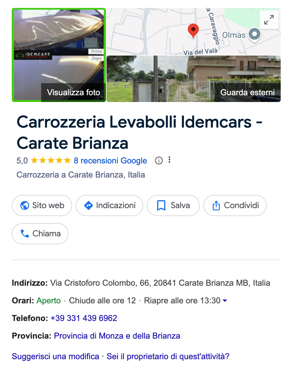Carrozzeria Levabolli Idemcars su Google Maps