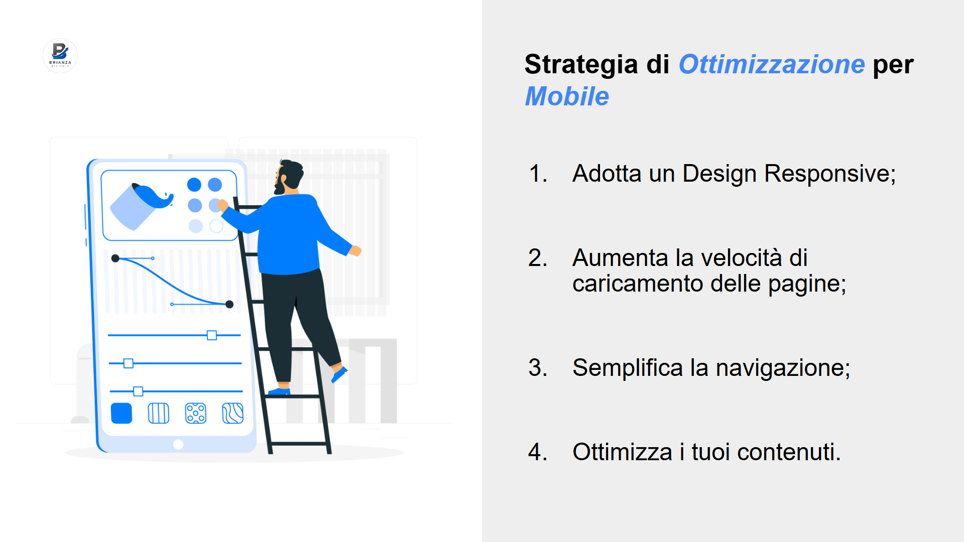 Infografica che mostra al lettore Come ottimizzare un sito per Mobile
