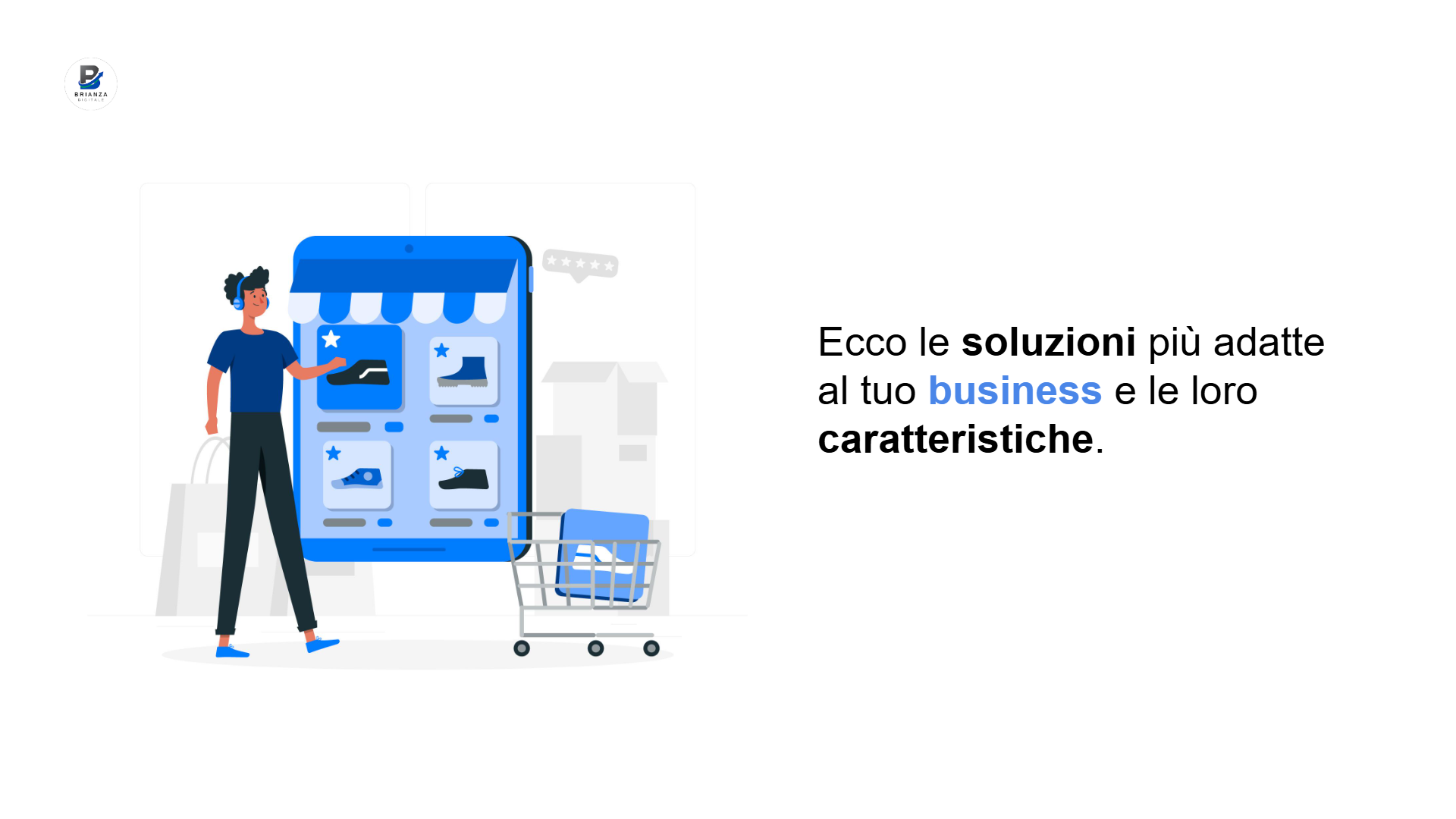 Infografica che mostra al lettore che cosa troverà nel prossimo paragrafo, ovvero le migliori piattaforme per ecommerce