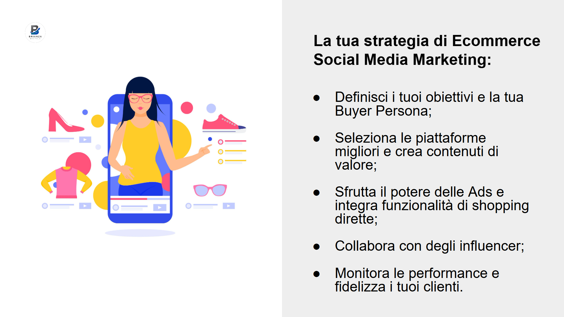 Infografica che mostra al lettore come creare una Strategia di Ecommerce Social Media Marketing