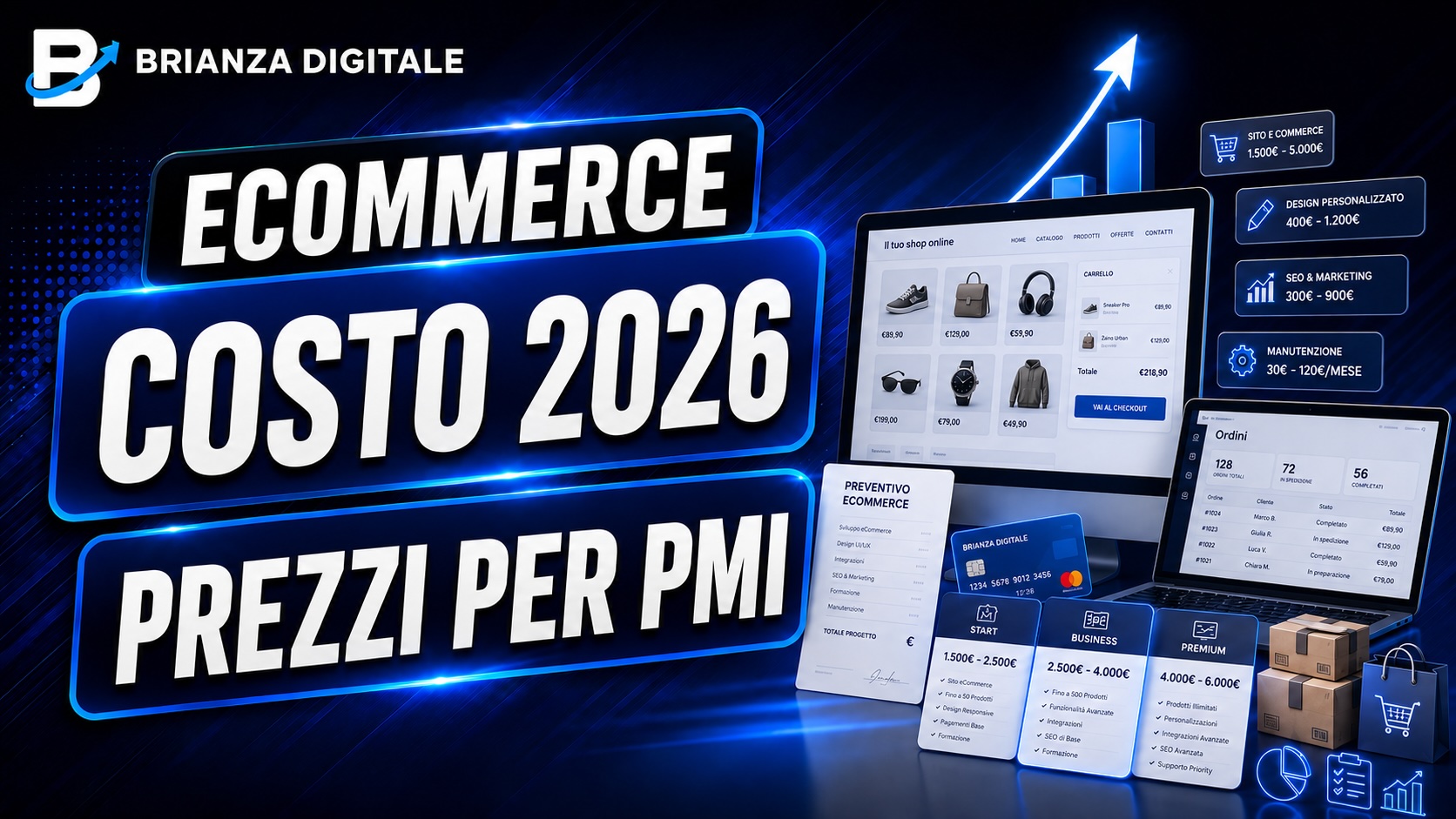 Quanto costa un ecommerce nel 2026 con confronto prezzi Shopify e WooCommerce per PMI