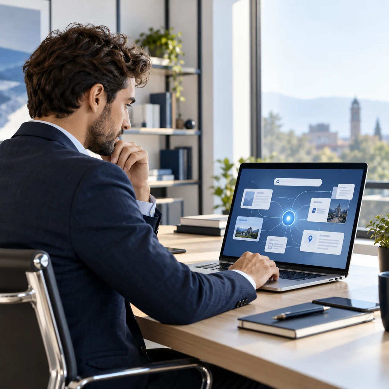 Consulenza GEO Seregno: professionista che analizza contenuti e risultati delle ricerche AI.
