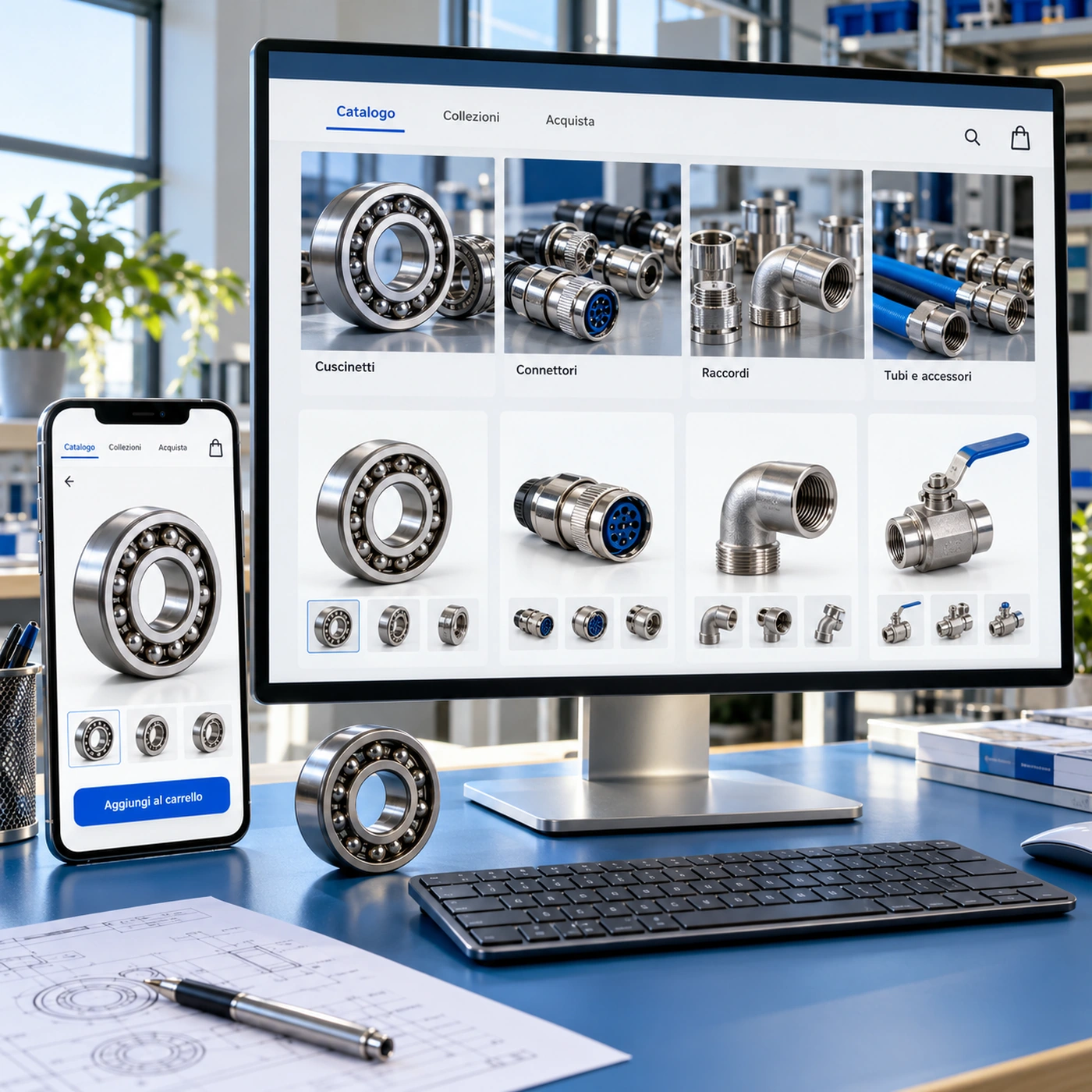 Realizzazione e-commerce Agrate Brianza: negozio online professionale su computer e smartphone.