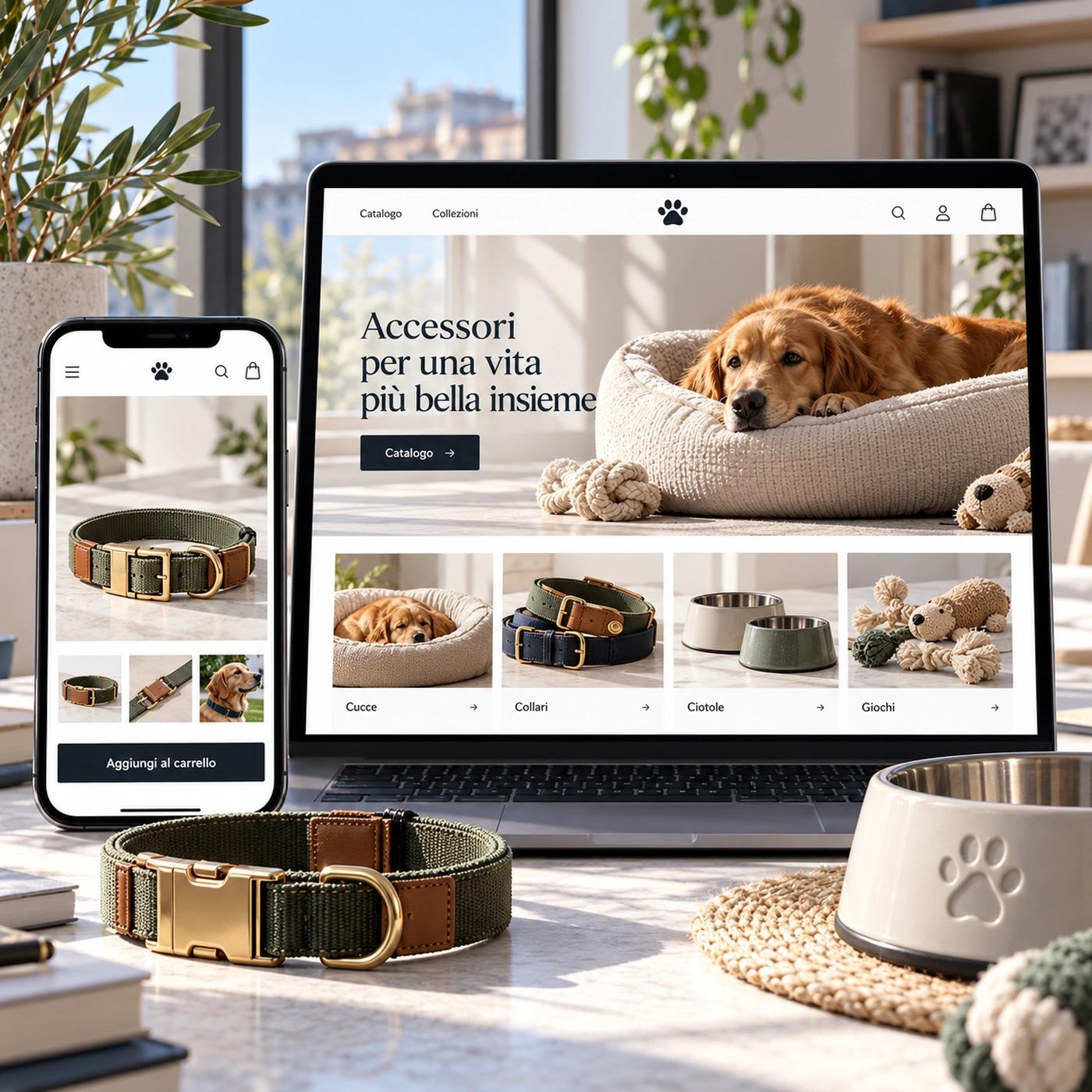 Realizzazione e-commerce Arcore: negozio online professionale su computer e smartphone.