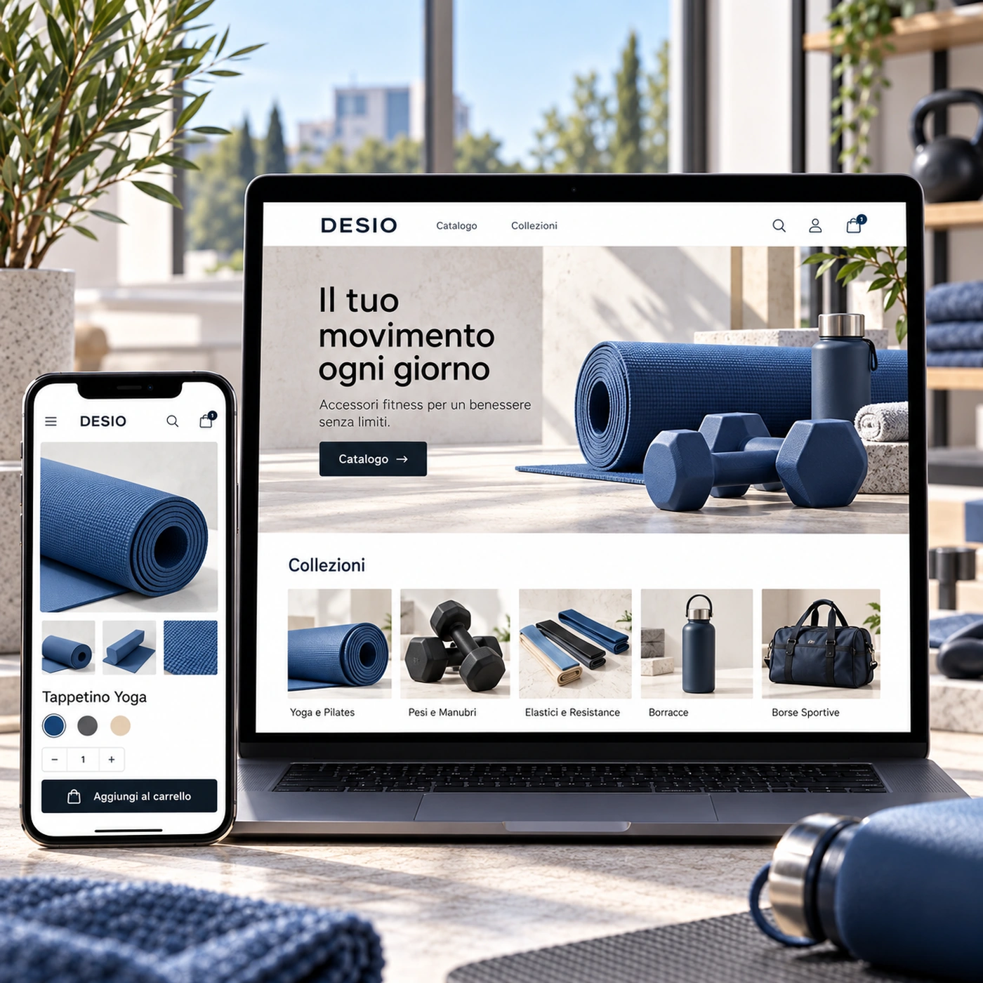 Realizzazione e-commerce Desio: negozio online professionale su computer e smartphone.
