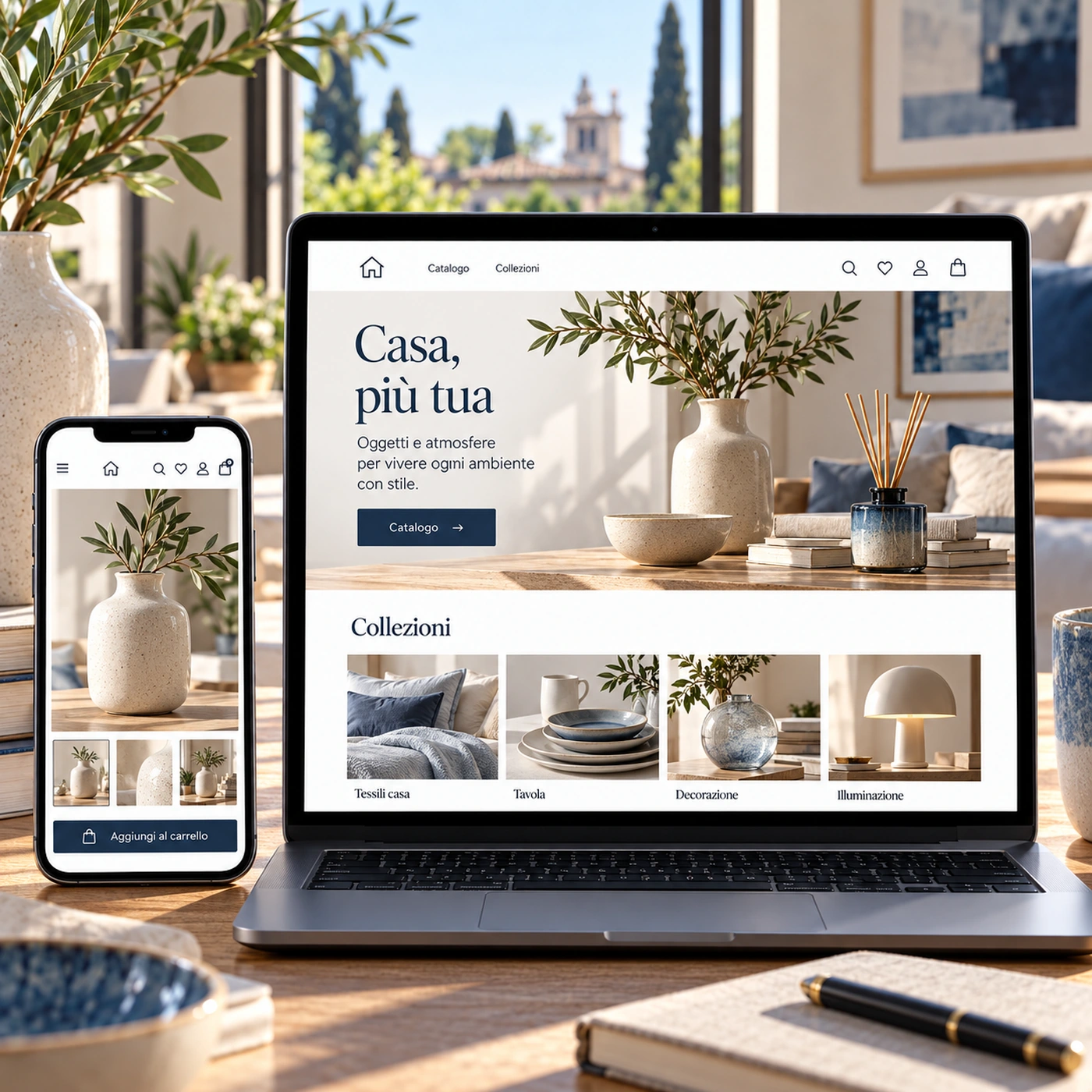 Realizzazione e-commerce Limbiate: negozio online professionale su computer e smartphone.