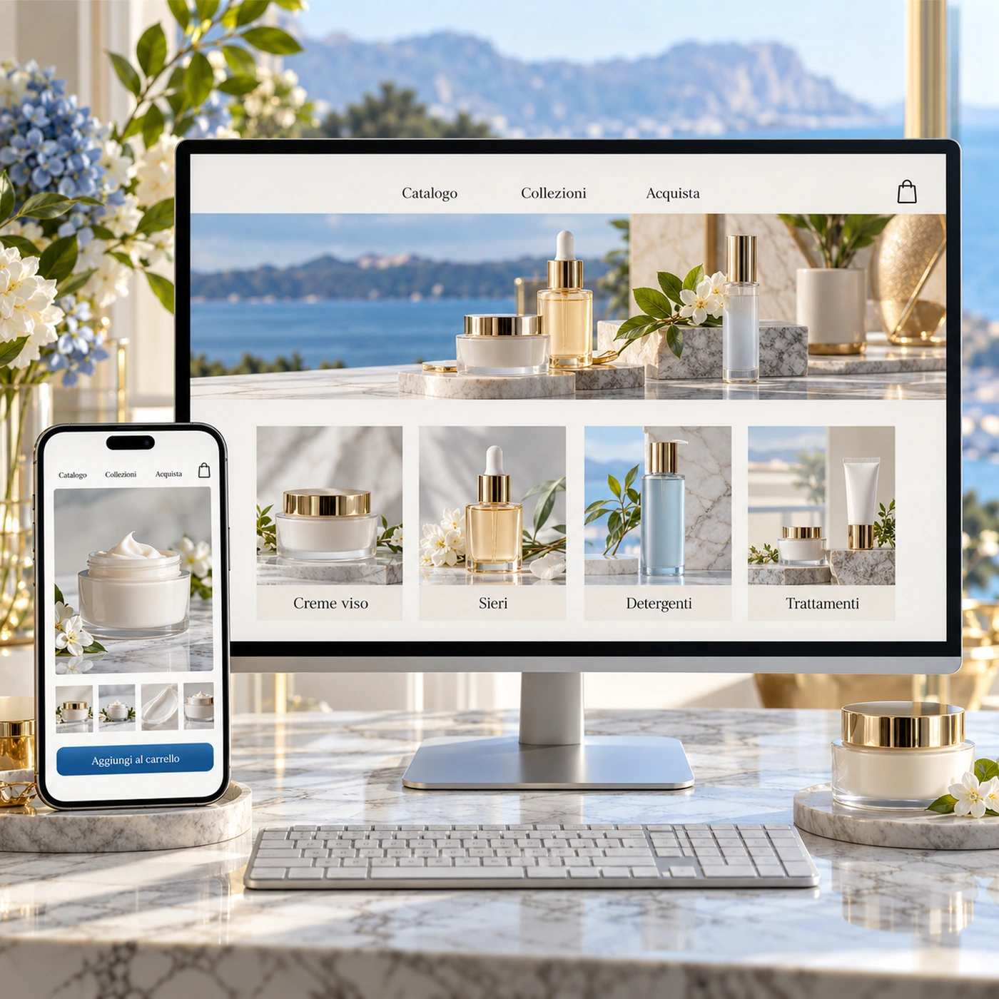Realizzazione e-commerce Seregno: negozio online professionale su computer e smartphone.